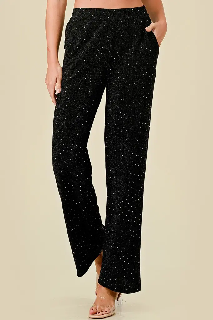 Metallic Straight Pants W Pockets
MSP529/2512