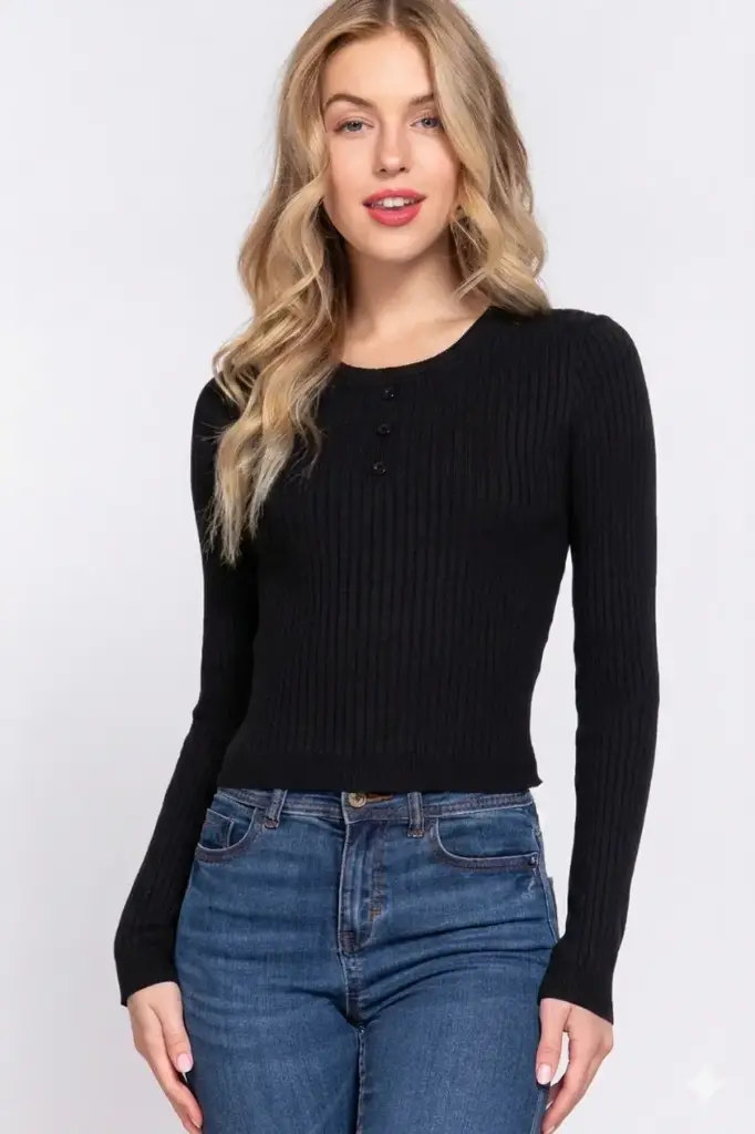L/S Round Neck Buttoned Sweater
SW13697/2602