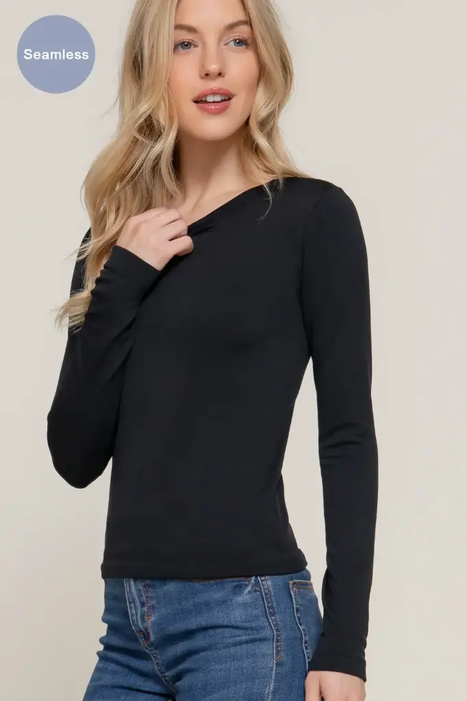 Long Sleeve Crew Neck Seamless Top
T14124/2602