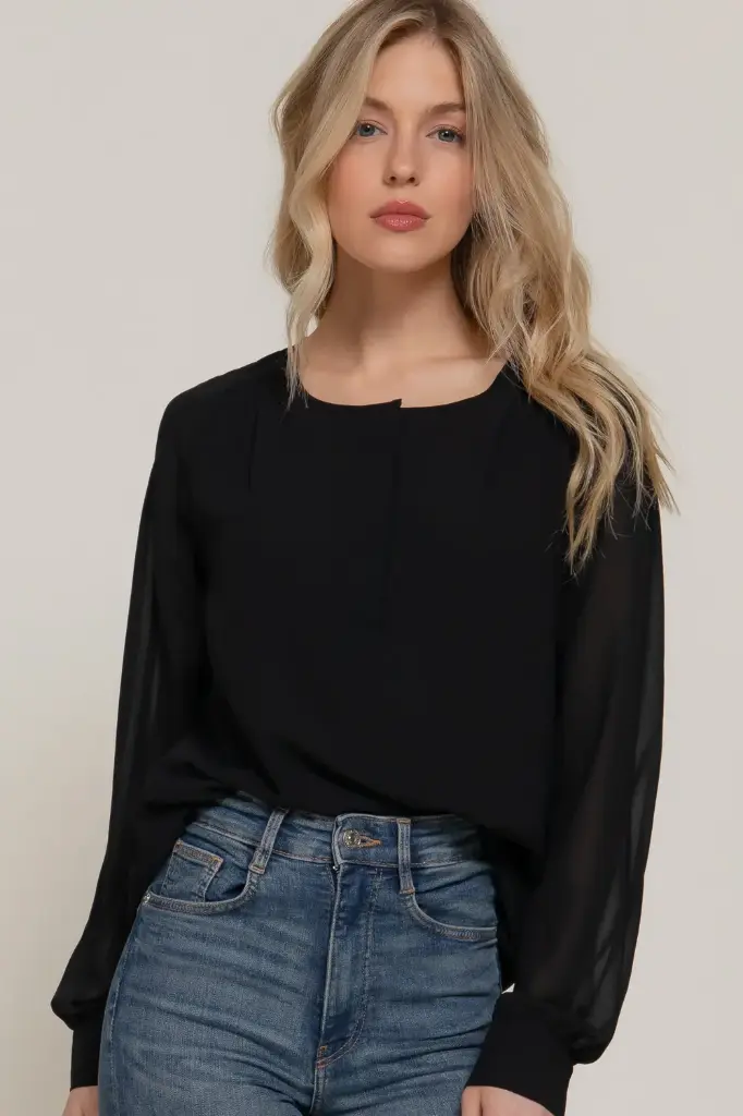 L/S Round Neck Chiffon Blouse
T14541/2602