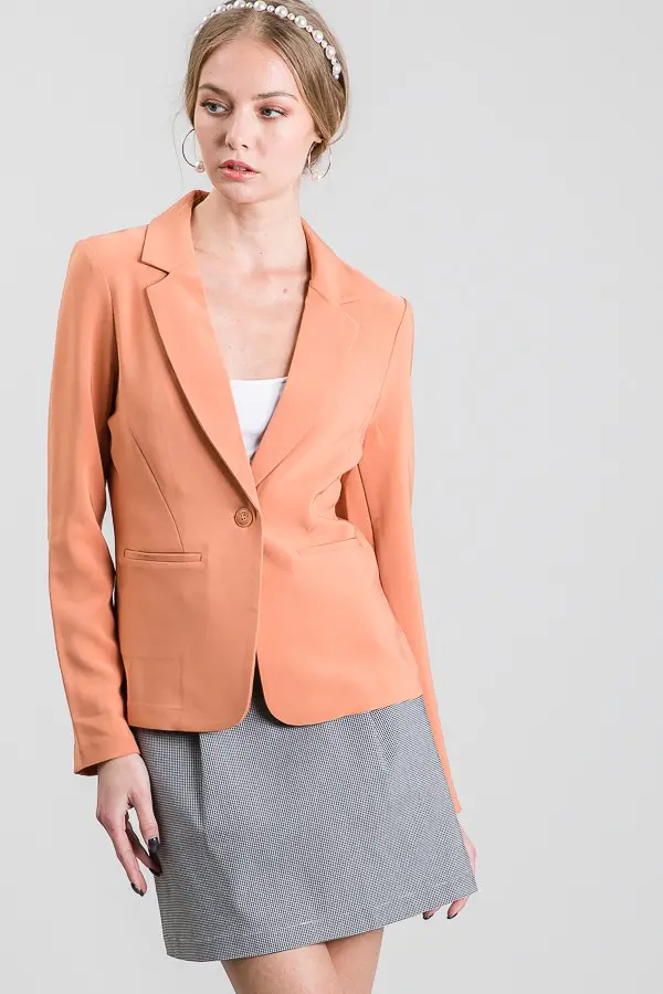 Plain Notched Collar Blazer
930135-DK366