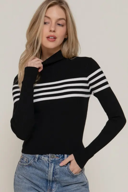 L/S High Neck Stripe Sweater
SW14672/2512