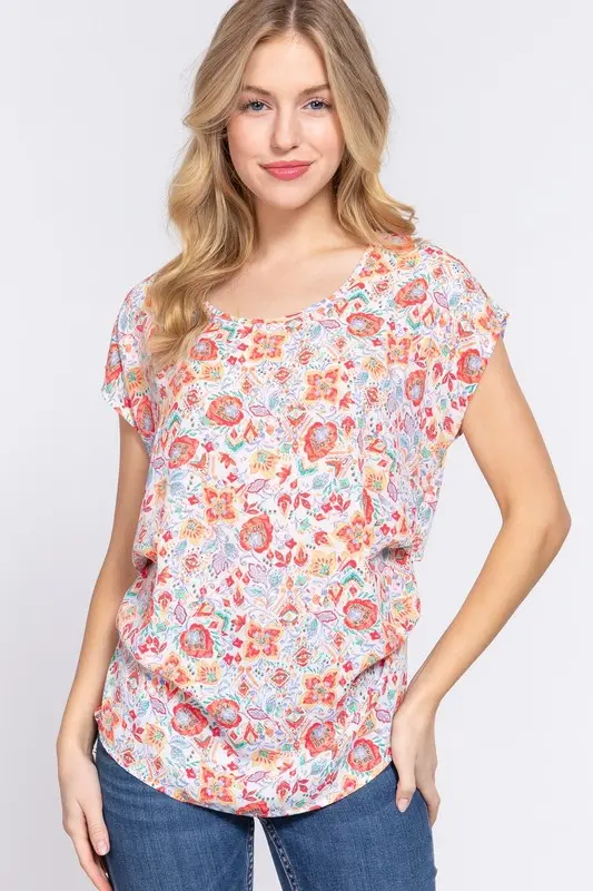 S/S Round Neck Top W Side Pleats
T13430/2512