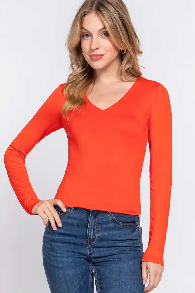 L/S V Neck Double Layer Top
T13764/2512
