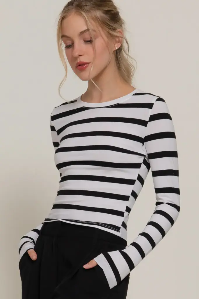L/S Crew Neck Stripe Top
T14157/2512