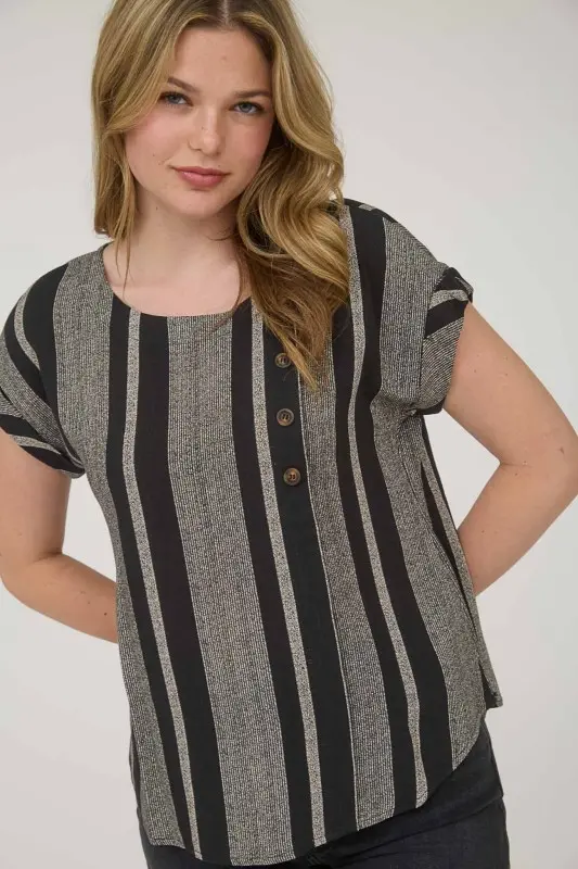 Cuff Sleeve Button Down W Stripe
TB8965/2512