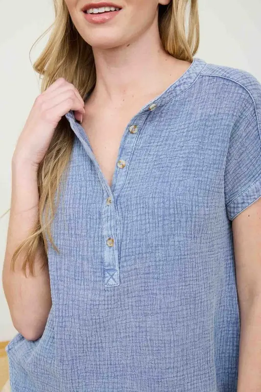 Short Sleeve Henley Top
CR2388/2512