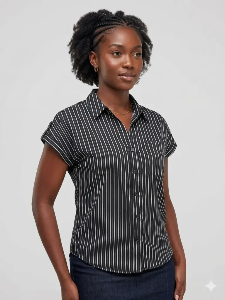 Stripe S/S Collared Shirt W Buttons
TB8636/2512