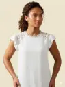 Short Ruffle Sleeve W Lace Blouse
TB8791/2512