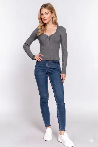 Sweetheart Neckline Ribbed Top
SW12603