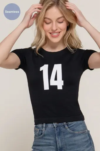 S/S Crew Neck Waffle Effect Top
T14372/2512