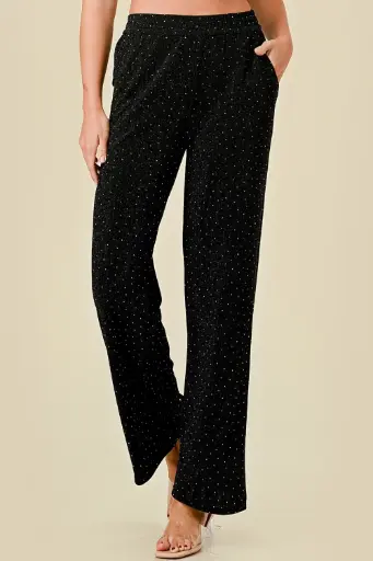 Metallic Straight Pants W Pockets
MSP529/2512