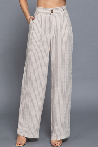 Elastic Back Straight Cut Linen Pants
P14244/2602