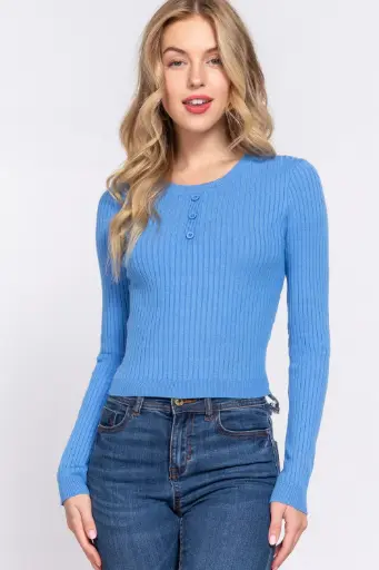 L/S Round Neck Buttoned Sweater
SW13697/2602